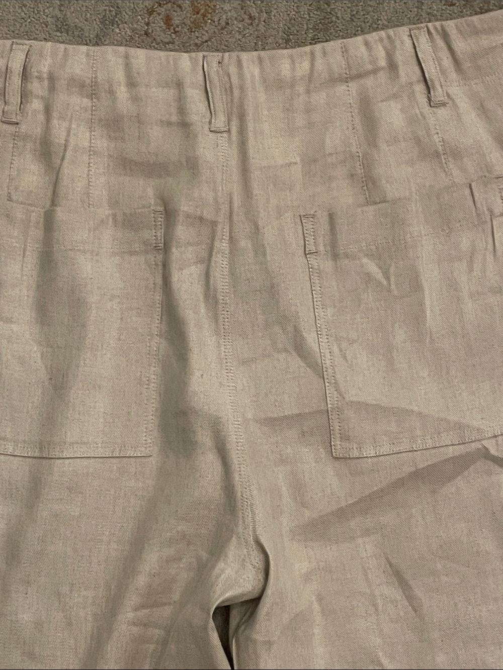 Lysse Wide-Leg Dress Pants in Light Beige Linen Blend. XL - Picture 7 of 10